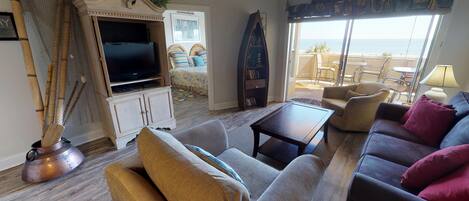 TV, DVD player, books