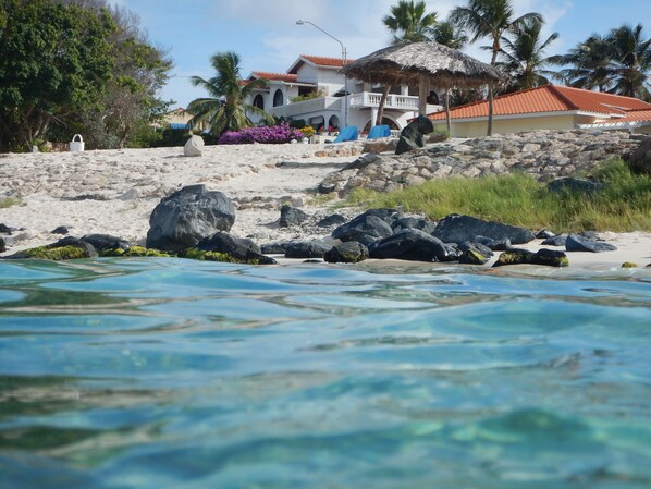 On the beach, beach towels