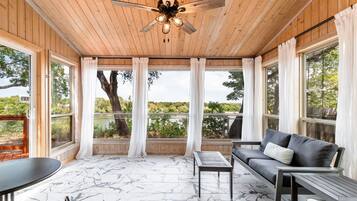 TV, DVD player, books