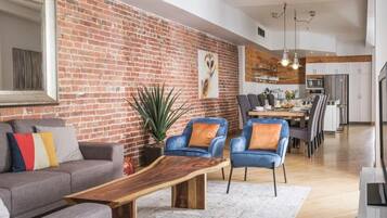 TV, foosball, offices