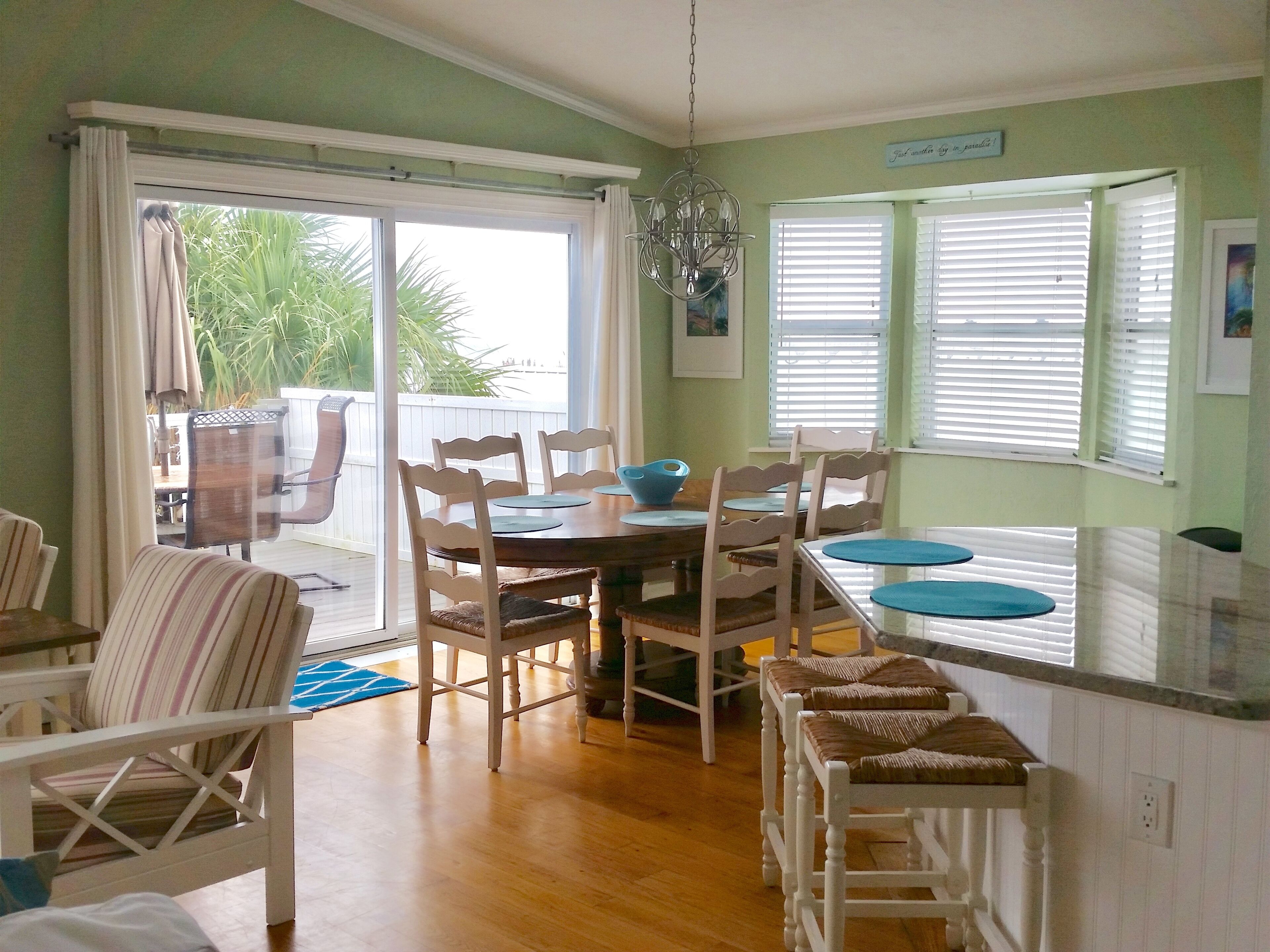 Upper great room. Plenty of eating space with a great view