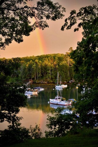 Waterfront Cottage in South Bristol w/ private dock and lobster boat views