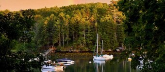 Waterfront Cottage in South Bristol w/ private dock and lobster boat views