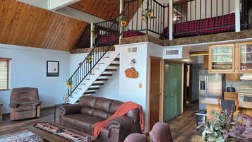 Smart TV, chimenea y libros