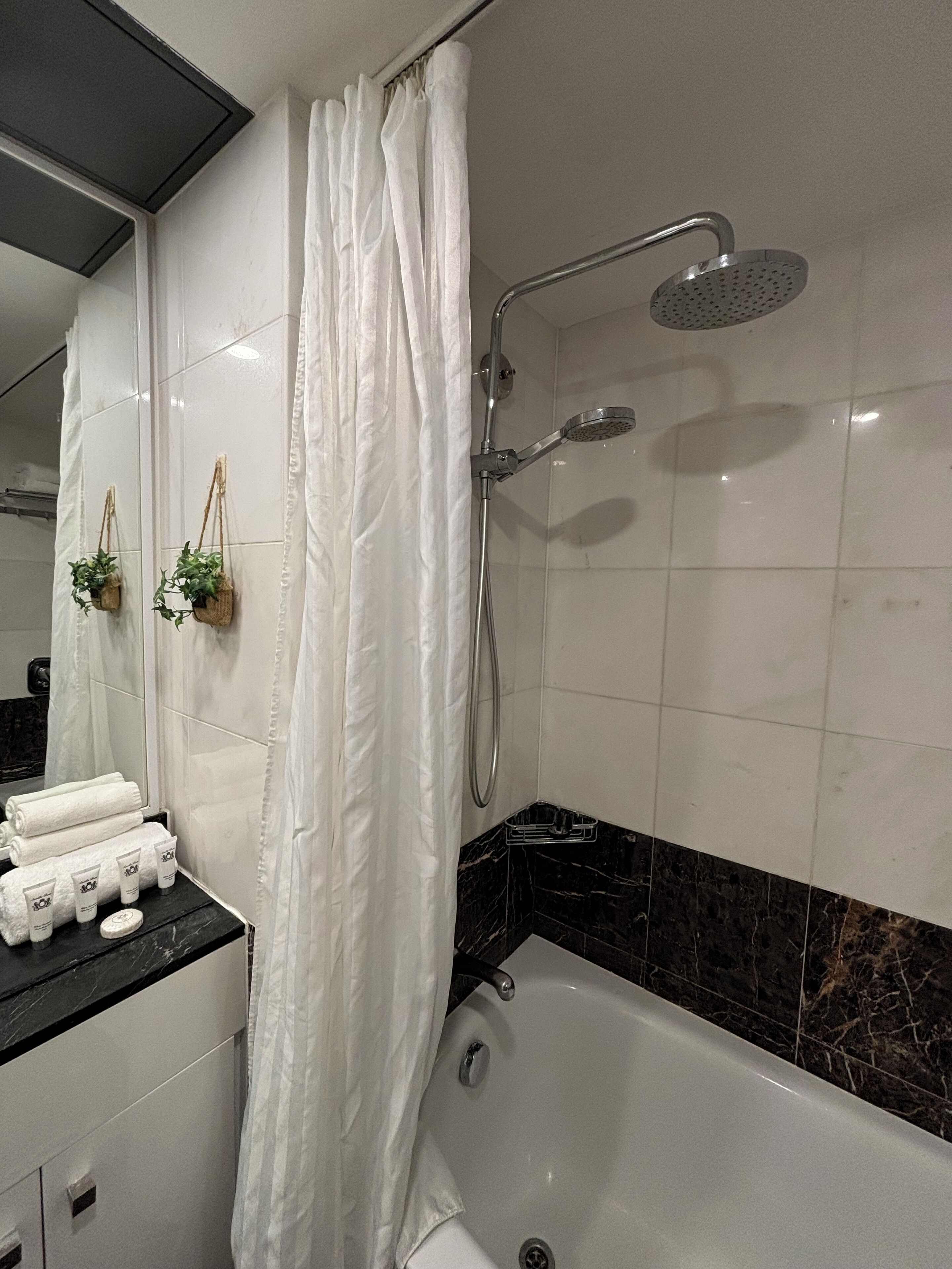 Hair dryer, towels