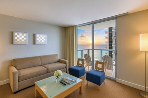 Flat-screen TV, fireplace - Oceanfront Condominium with Breathtaking Views and Beach Access (Sunny Isles Beach)