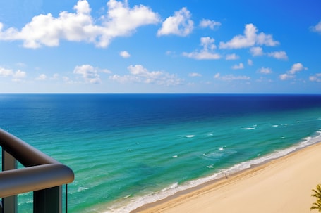 On the beach, sun loungers, beach towels. Oceanfront Condominium with Breathtaking Views and Beach Access