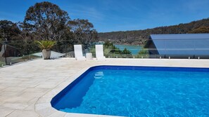Outdoor pool, a heated pool - The Beach House; 11m private pool, spectacular beach views & direct beach access (Pambula Beach)