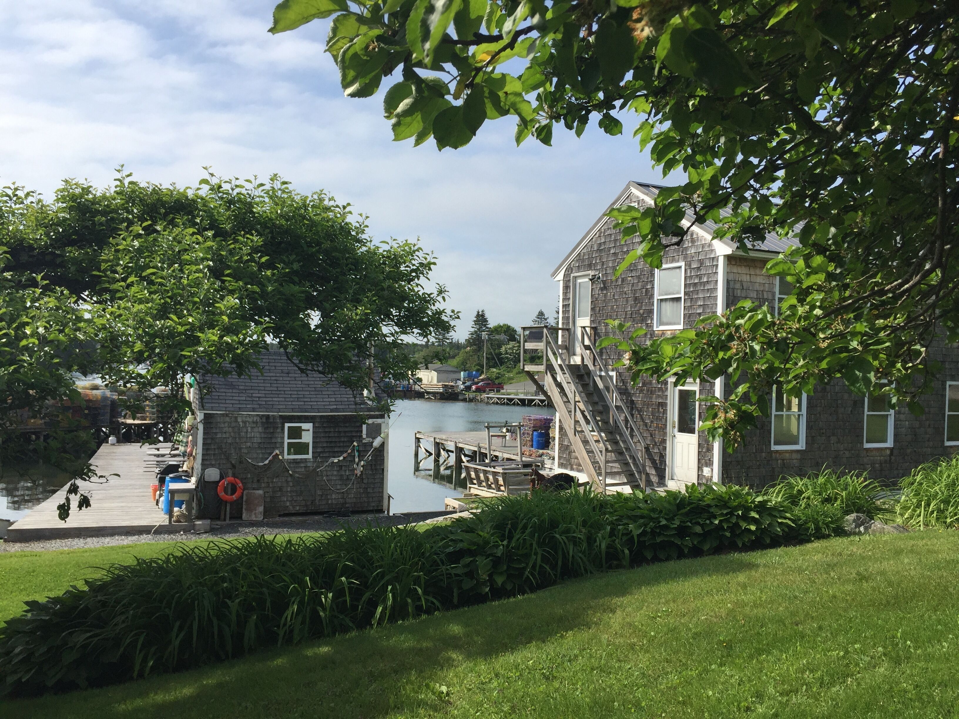 Working waterfront view of our two docks + wharf