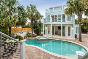Outdoor pool, a heated pool - Private Pool - Custom Home -45 Sec Walk To The Beach! (Destin)