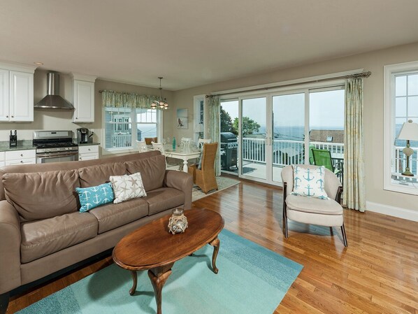 Smart TV, fireplace, DVD player, books