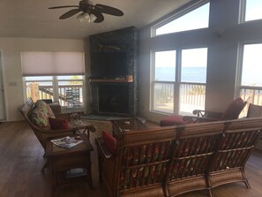 Smart TV, fireplace, DVD player, video library