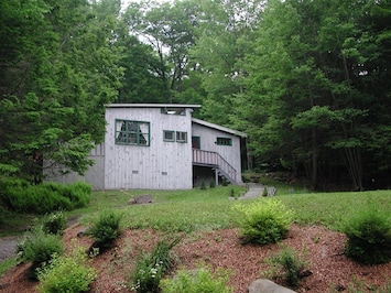Front of house, private driveway