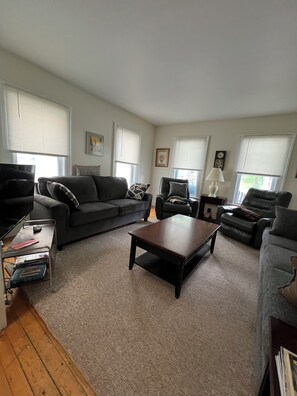 Smart TV, fireplace, DVD player