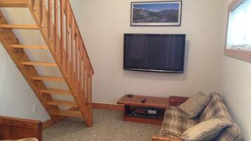 Smart TV, fireplace, DVD player
