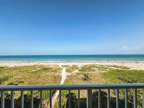 On the beach, sun-loungers, beach towels - ~~~Dynamic 6th Floor, Direct Ocean Front Condo in Cocoa Beach @ Sandcastles~~~ (Cocoa Beach)