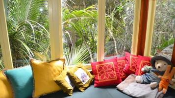 1 bedroom, iron/ironing board, travel crib, bed sheets