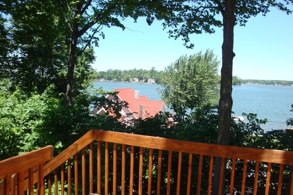 Rear Deck with view of Paw Paw Lake