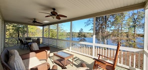 Expansive lake views from the porch