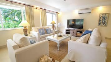 Smart TV, DVD player, livros, aparelho de som