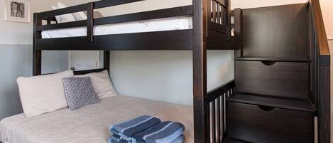 2 bedrooms, iron/ironing board, travel crib, WiFi