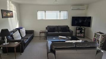 Smart TV, video games, DVD player, video library