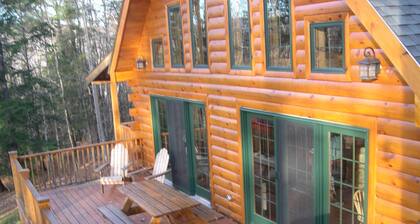 Charming log home, spacious yet cozy, nestled in the White Mountain region.