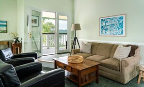 Smart TV, fireplace, DVD player, books