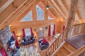 TV, fireplace, DVD player, video library