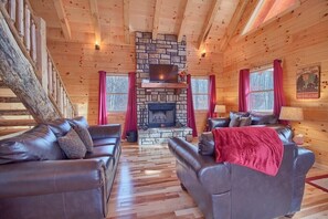 TV, fireplace, DVD player, video library