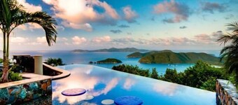 Best views & pool deck on St John just up the hill from Cinnamon Bay Beach.