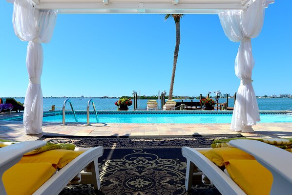 Piscine extérieure, piscine chauffée