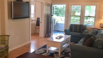 TV, DVD player, toys, books