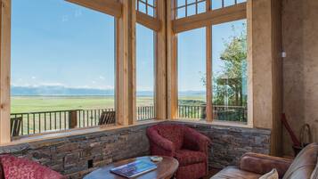 Smart TV, fireplace, video games, DVD player