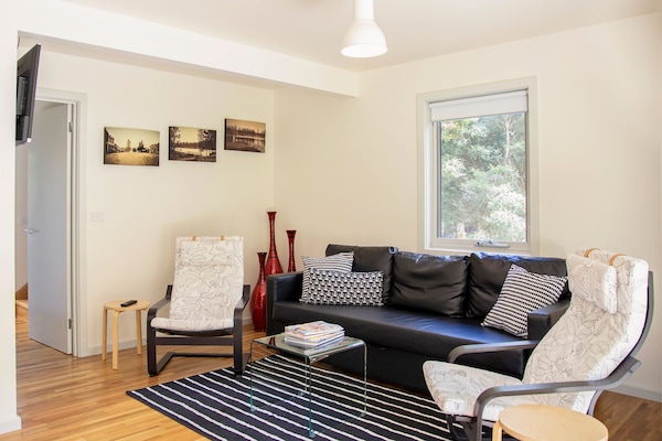 Relaxing lounge that convert to a double bed downstairs.