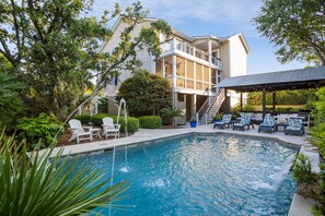 Outdoor pool, a heated pool -  6 Bed/5 Bath Home, Elevator. Private Yard & Pool, Discounts for Winter bookings (Isle of Palms)
