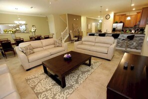 TV, DVD player, table football - Massive 3,800+ sq ft 9B/5B luxury villa at Champions Gate. Private pool, game room, sleeps 29. (Davenport)
