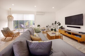 Smart TV, fireplace, Netflix, DVD player