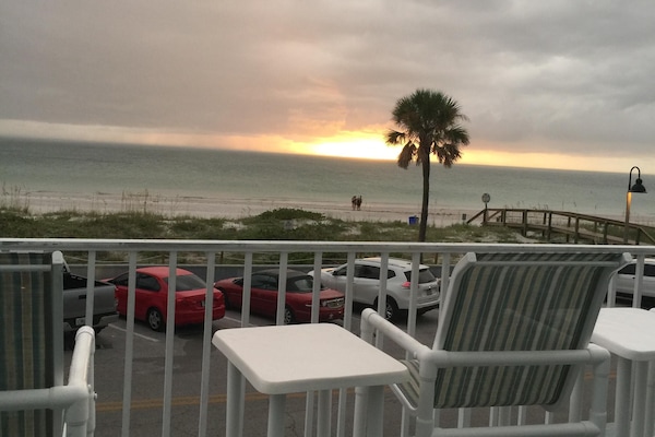 Common balcony for sunset viewing and electric barbecue.