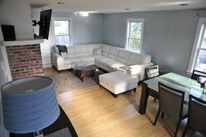 Smart TV, DVD player, music library, stereo