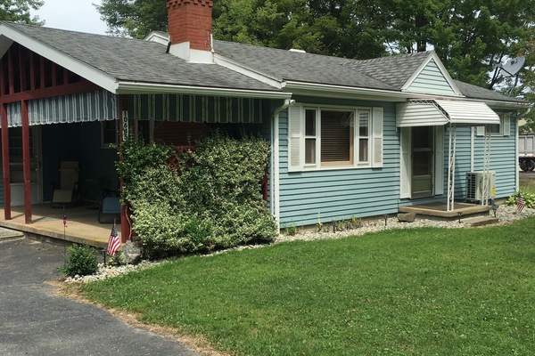 The front of the house.