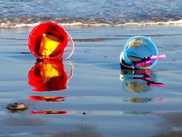 Aan het strand, ligstoelen aan het strand