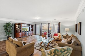 TV, DVD player, foosball