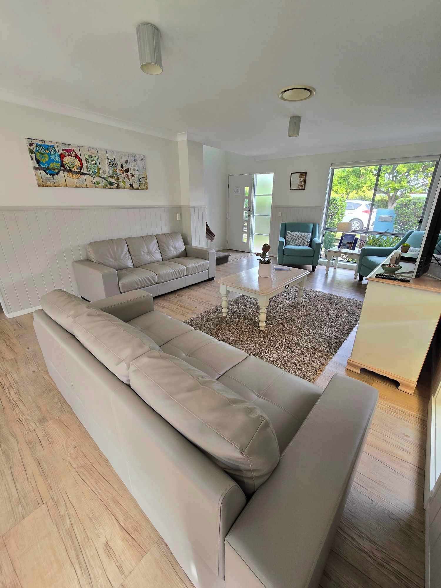 Smart TV, DVD player, books, video library