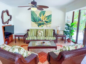 Smart TV, DVD player, ping pong, books