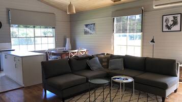 TV, DVD player, stereo