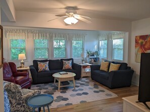 Smart TV, DVD player, books