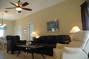 Smart TV, DVD player, books, stereo