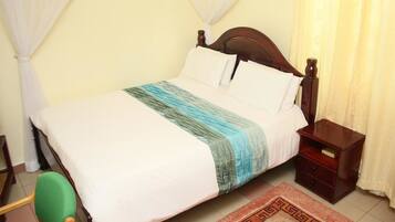 Down comforters, memory foam beds, desk, free WiFi