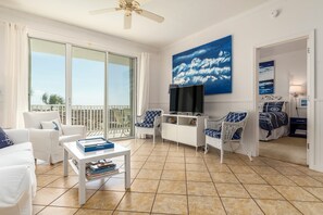 TV, DVD player, books, video library